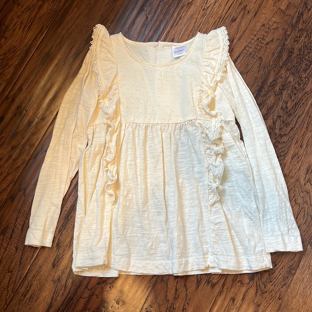 Hanna Andersson girls ruffle detail top